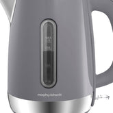 Equip 1.7L Electric Kettle - 3kW Rapid Boil, Stainless Steel, Removable Limescale Filter, Grey